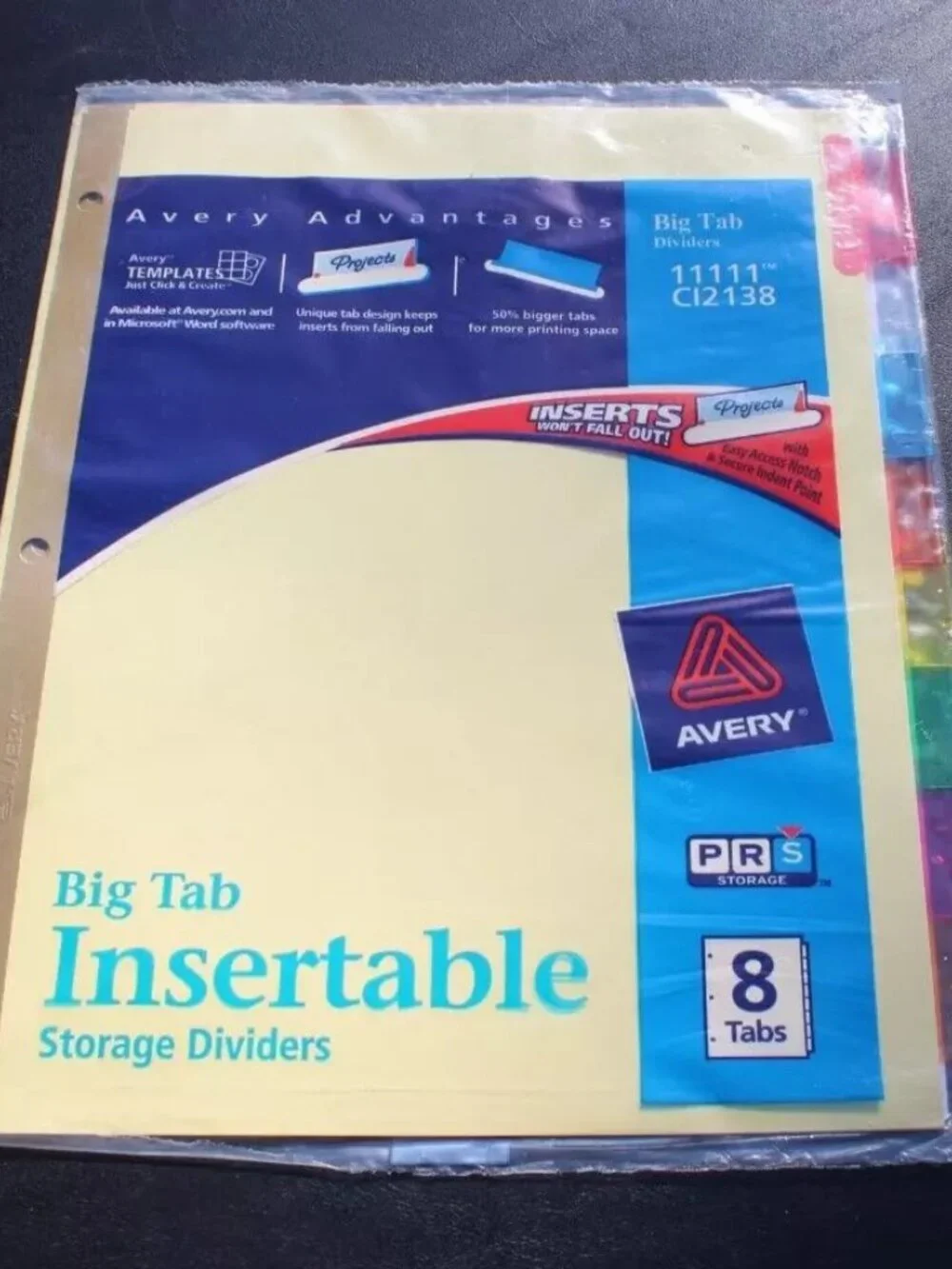 Binder Tab Dividers Clear and Colored Tabs - Bundle Lot Office Supplies